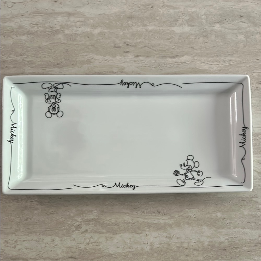 Mickey Mouse White Rectangular Tray